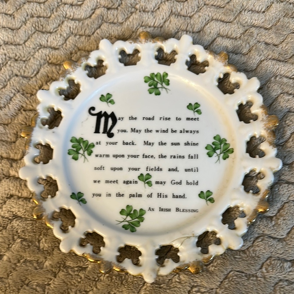 Vintage Decorative Plate with Cutout Design